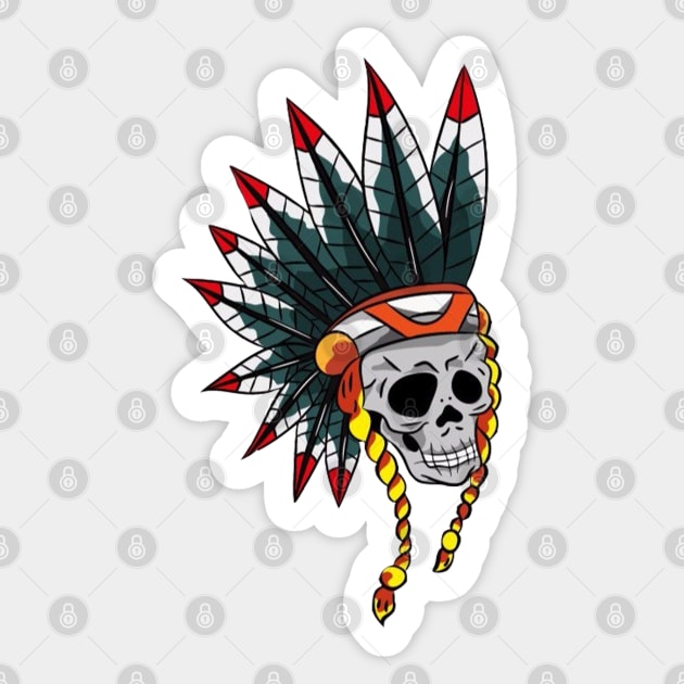 the skull is Apache Sticker by BSKR